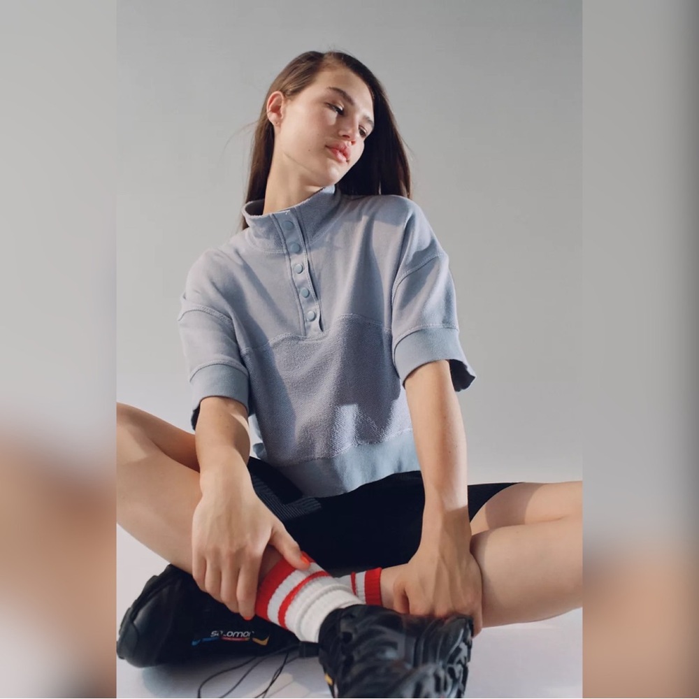 BDG Hali Short Sleeve Popover Sweatshirt